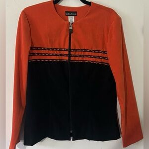 Vintage Citi Dress Orange and Black Suede Jacket